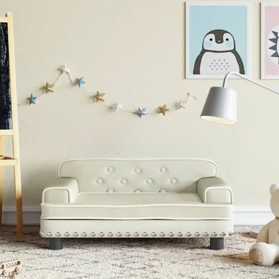 Produktbild von The Living Store Kindersofa Creme 70x45x30 cm Samt