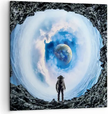 Produktbild von Bild auf Leinwand - Leinwandbild - Kosmos Planet - 50x50cm - Wand Bild - Wanddeko - Wandbilder - Leinwanddruck - Bilder - Kunstdruck - Wanddekoration - Leinwand bilder - Wandkunst - AC50x50-4025