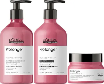 Produktbild von Loreal Pro Longer Shampoo 500ml + Loreal Pro Longer Conditioner 500ml + Loreal Pro Longer Mask 250ml NEW