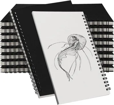 Image de Carnet de croquis noir A5, reliure spirale, 60 feuilles, pour dessiner et écrire
