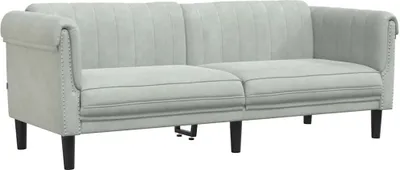Produktbild von vidaXL Sofa 3-Sitzer Hellgrau Samt