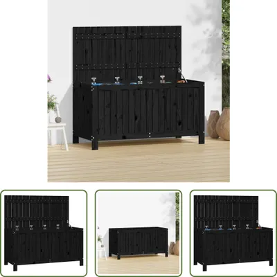 Obrázek produktu pro The Living Store zahradní truhla černá 121x55x64 cm z masivního borovicového dřeva