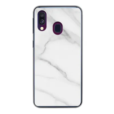 Produktbild von MuchoWow® Handyhülle Schutzhülle Hülle für Samsung Galaxy A40 Marmor - Strukturiert - Weiß - Grau - Stein - Marmoroptik Silikon Softcase Handy Hülle - Handy-Tasche