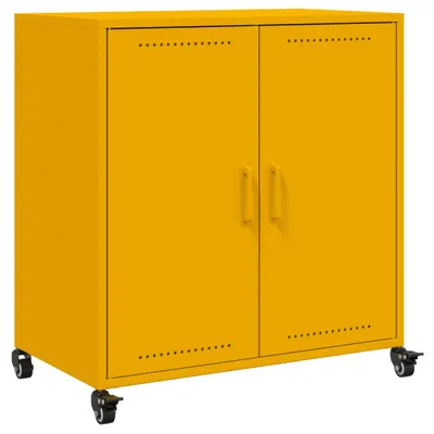 Image de Buffet jaune moutarde 68x39x72 cm acier
