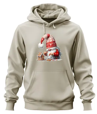Productafbeelding van Kerstelf met een gingerbreadhuis, schattig, knutselproject, hoodie, sweater, natuur, S