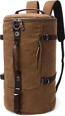 Image de Sac à dos rétro # VG8 rouleau de bagages Vintage Canvas 35L marron