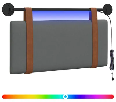 Produktbild von Hängendes Kopfteil Mit LED Licht Dunkelgrau Antikes PU