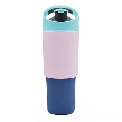 Produktbild von Asobu - Cosmic Bottle - Heiß/Kalt, 960ml, Puramic - Edelstahl  Trinkbecher mit Strohhalm - Pastel Pink