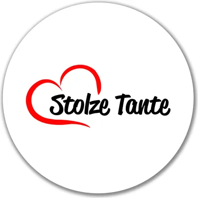 Produktbild von Huuraa Aufkleber Stolze Tante Herz 10cm rund Sticker Geschenkidee