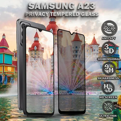 Obrázek produktu pro Ochrana soukromí pro Samsung A23 - tvrzené sklo 9H - Super kvalita 3D