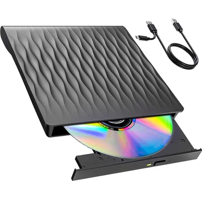 Produktbild von External DVD Drive, Slim Portable DVD Burner/Writer/Player for Laptop, Windows and Mac OS Compatible, USB 3.0