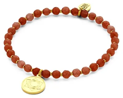 Produktbild von CO88 Collection Chakra 8CB-90220 Rekarmband met Stalen Elementen - Sacral Chakra - Jade Natuursteen 4 mm - One-size - Oranje