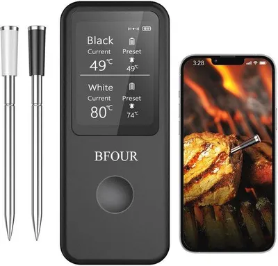 Produktbild von Drahtlose Fleischthermometer Bluetooth 2,4 Zoll Display wasserdicht