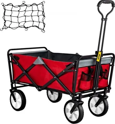 Produktbild von Reiswagen Transportwagen Strandkar Opvouwbare Wagenkar 600D Gepolsterd Kampeerwagen mit 4 Rädern Werkzeugwagen Max Traglast 80 kg Gepäck