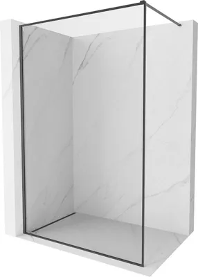 Produktbild von Mexen Kioto-F Walk-In Duschwand mit Rahmen 55 x 202 cm, transparent 8 mm, gebürstetes Gun Gray - 800-055-104-66-00