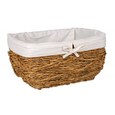 Produktbild von Natürlicher Aufbewahrungskorb aus Seegras mit Stoff 30 × 25 × 16 cm