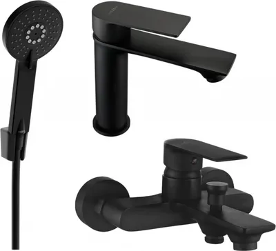 Produktbild von Mexen Royo R40 Badewannenset, Schwarz - 72203R40-70