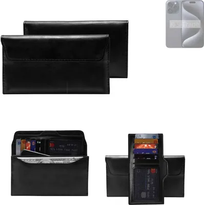 Produktbild von K-S-Trade Handy Hülle kompatibel mit Apple iPhone Pro Max Schutz Hülle Tasche Schutz Case Handytasche Kunstleder schwarz, 1x