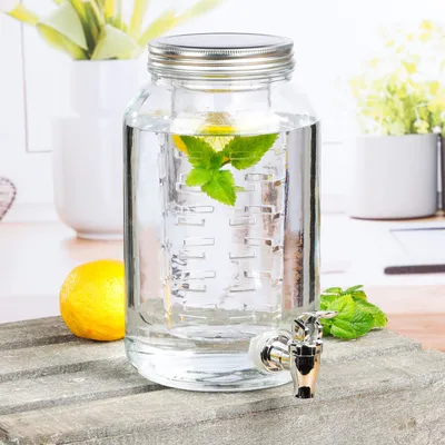 Produktbild von Getränkespender mit Kühleinsatz Wasserspender Fruchteinsatz mit Zapfhahn 3,5 L