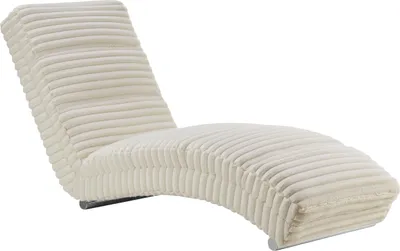 Produktbild von SalesFever Chaiselongue | mit Quersteppung | Bezug Cord-Stoff | Metallfüße aus Chrom | B 60 x T 170 x H 82 cm | beige