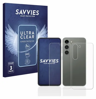 A product box and screen protectors for a smartphone.