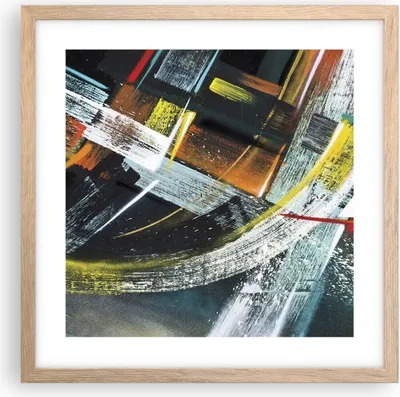 Produktbild von Gerahmtes Poster - Rahmen in heller Eiche - Abstraktion Graffiti Bunt - 40x40 cm - Wand Bild - Wanddeko - Wandbilder - Wandposter - Bilderrahmen - Bilder - Kunstdruck - Wandbild - P2NAC40x40-4157