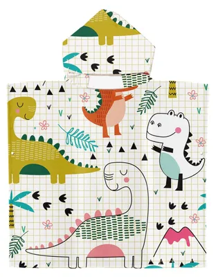 Productafbeelding van Strandhanddoek, Poncho, Badponcho, Capuchon, Badponcho, Geschikt voor Zwembad, Strand (Dinosaurus)