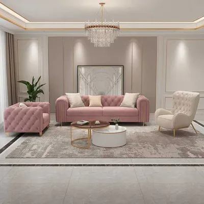 Produktbild von Set 2 tlg Wohnzimmer Sofagarnitur Doppelt Sofa Couch Modern Sessel
