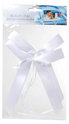 Produktbild von Satinschleifen weiß 2 Stück Autodeko Hochzeit