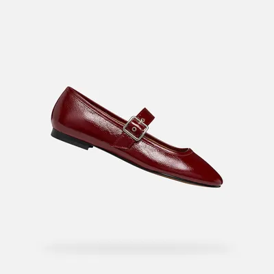 Produktbild von Geox Azlea Damen Ballerinas mit Respira™-Technologie und verstellbarer Schnalle Weinrot Größe 38