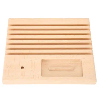 Image de Support de règle pour quilting, support de bobine de fil DIY, organisateur d'accessoires de couture, en bois de hêtre