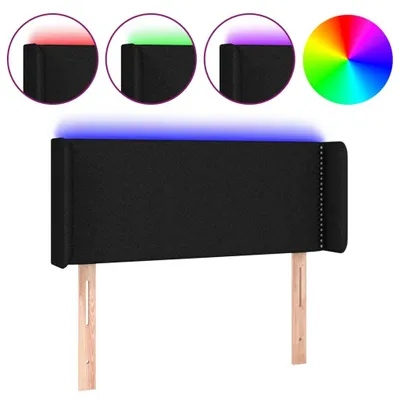 Produktbild von vidaXL LED Kopfteil Schwarz 83x16x78/88 cm Stoff