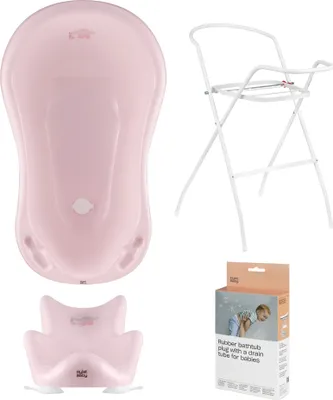 Produktbild von Babywanne, Sitz, Ständer, Abfluss – Rosa