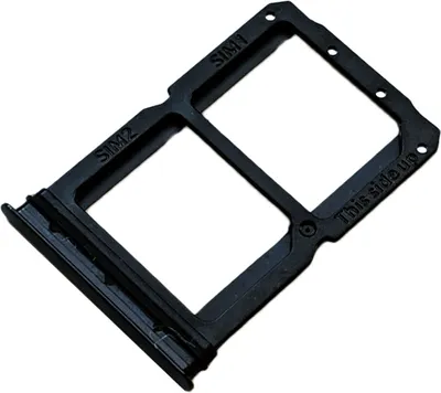 Produktbild von Dual Nano SIM Kartenhalter für OnePlus 6T (A6010, A6013), Original Ersatzteil, Spiegelschwarz
