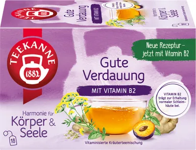 Produktbild von Teekanne Gute Verdauung Kräutertee mit Fenchel und Ingwer 18 Beutel