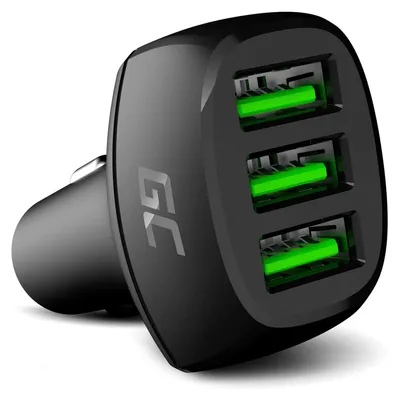 Immagine prodotto di Caricabatteria da auto Green Cell PowerRide 54W 3xUSB 18W con tecnologia di ricarica rapida Ultra Charge