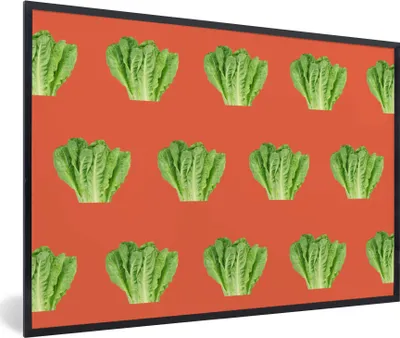 Produktbild von MuchoWow® MuchoWow® Gerahmtes Poster Gemüse - Muster - Rot 30x20 cm - Poster mit zchwarzem Bilderrahmen - Kunstdruck - Bild-Poster