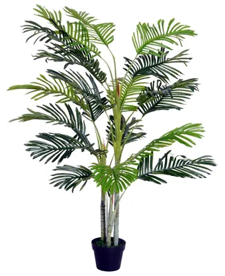 Produktbild von Outsunny Künstliche Palme Groß 150cm Kunstbaum Kunstpflanze 19 Palmenwedel Deko