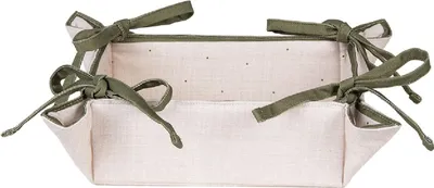 Produktbild von Clayre & Eef BYC47 Brotkörbchen beige grün 35x35x8 cm