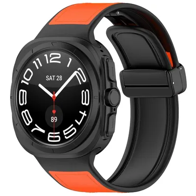 Produktbild von Für Samsung Galaxy Watch Ultra 47mm Magnetisches Faltverschluss Armband Orange