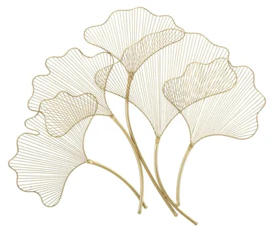 Obrázok produktu pre Dekoratívny nástenný panel Glam Leaf v zlatej farbe, rozmery 79 x 68 cm