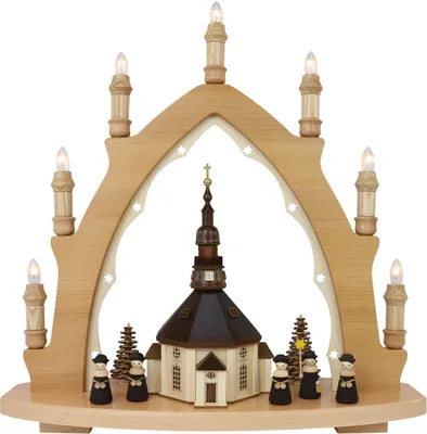 Produktbild von Lenk&Sohn - Lichterbogen Schwibbogen Seiffener Kirche - Echt Erzgebirge