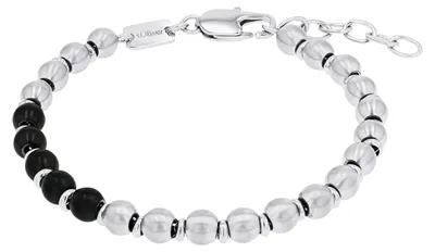 Produktbild von s.Oliver Herren Armband 2036859 Edelstahl mit Achatkugeln schwarz