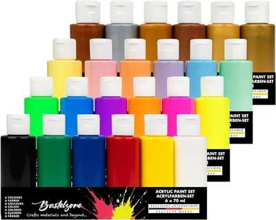Produktbild von Acrylfarbe Acrylfarben Set 24x70 ml hochpigmentiert wasserbasiert vegan