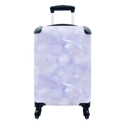 Produktbild von MuchoWow® Koffer Handgepäck Trolley Rollkoffer Kleine Reisekoffer mit 4 Rollen - Aquarell - Muster - Lila - Cabin Size < 55x40x23 cm & 55x40x20 cm - Fotokoffer - Kabinenkoffer - Boardgepäck - Reise-Box - Reisekoffer - Reisegepäck - Koffer mit Bild - Trolley für Kinder