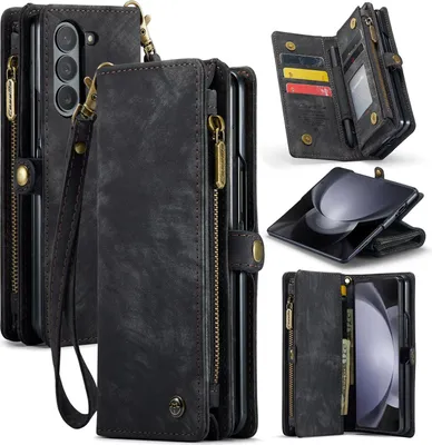Produktbild von Für Samsung Galaxy Z Fold5 5G CaseMe Kunstleder Handy Tasche mit Reißverschluss
