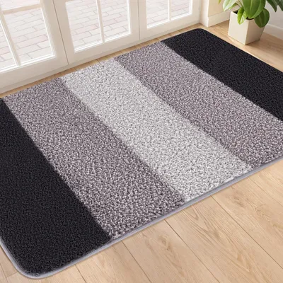 Image de Tapis de bain 90 x 150 cm - Gris anthracite et antidérapant