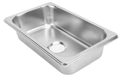 Immagine prodotto di Lavello in acciaio inossidabile - Lavandino 240x135x60 mm - Foro di scarico da 40 mm - Ideale per cucina/bagno - Design efficiente per lo scarico - Vasca