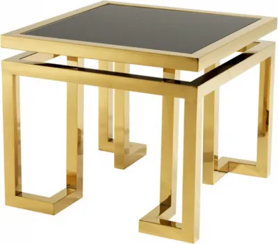 Produktbild von Casa Padrino Luxus Art Deco Designer Beistelltisch Gold mit schwarzem Glas - Hotel Tisch Möbel