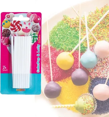 Produktbild von Cake Pop & Lolly Sticks, 24 Stiele für die beliebten Kuchen-Lollis, 15 cm